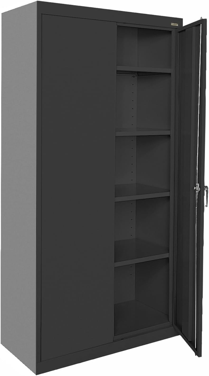 Lee CA41361872-09 Classic Garage Storage Cabinet, Steel Utility Cabinet with Adjustable Shelves, 72"H, Black