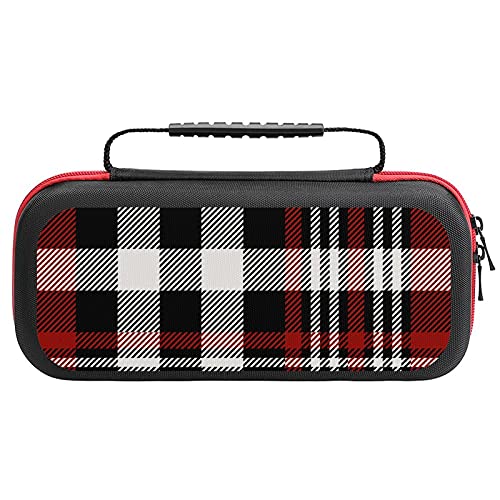 カントリータータンチェック柄ストライプ Nintendo Switch用 スイッチ ハード ポーチ アクセサリー 収納バッグ ニンテンドースイッチ ケース 任天堂スイッチ用のキャリングケース 大容量 防塵 耐衝撃 全面保護
