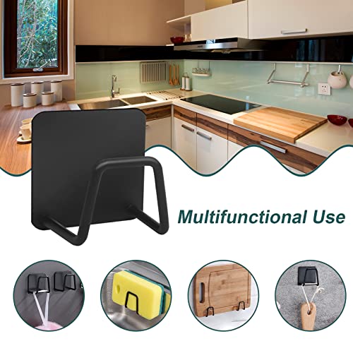 Minicoco 4PCS Sponge Holder, Stainless Steel Dish Sponge Holder, Rustproof Sink Caddy Sponge Rack for Kitchen Sink Matte Black - Image 2