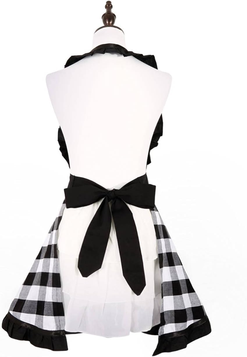 RosieLily Retro Aprons for Women Vintage Apron Kitchen Apron for Cooking Baking BBQ Grilling Sexy Mothers Day Gifts Cute - Image 5