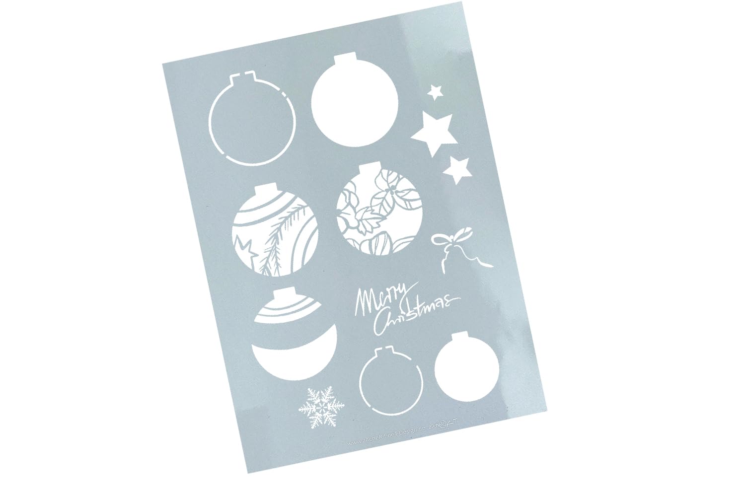 Schablone x-mas Weihnachtskugeln - Stencil Weihnachtsschablone Kugeln Malschablone - Malerei Airbrush Backen Deko Weihnachtsdeko - zAcheR-fineT