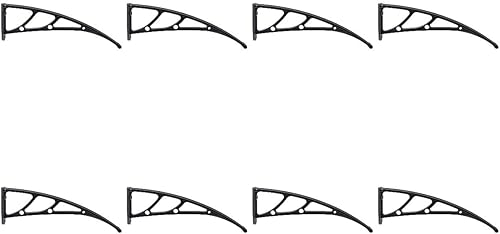 Angoily 8 soportes de metal para toldos, soportes en L, cubiertas de patio resistentes para sombra y ventana de lluvia, soporte de barandilla de