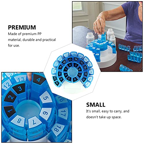 DOITOOL Organizador mensal diário de comprimidos redondo 31 dias caixa de comprimidos removível caix