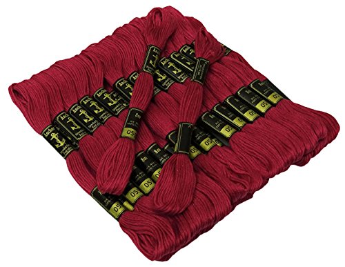 Image of Cross Stitch Hand Embroidery Thread Stranded Cotton Craft Sewing Floss 25 Skeins-Dark Magenta