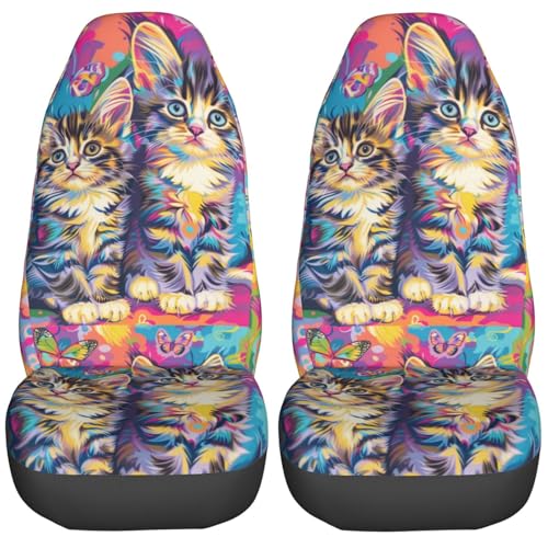 Housses de siège pour camions SUV monospaces motif chaton coloré