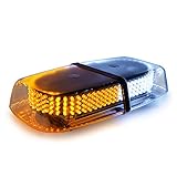 Xprite White & Amber Emergency Hazard Warning LED Mini bar Strobe Light w/ Magnetic Base