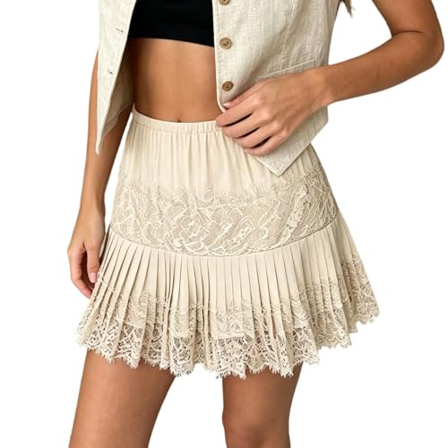 Robe décontractée femme en dentelle chic et taille haute pour l'été