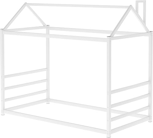 Miniatura 5 de Bellemave Camas de casa para niños pequeños, marco de cama de metal tamaño individual, cama Montessori para niños, niñas y adolescentes, color blanco