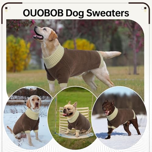 Pull chaud chien col roulé camel taille moyenne - 8