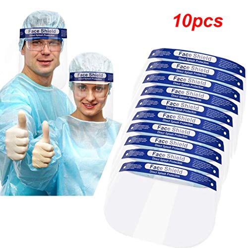 Preisvergleich Produktbild WZYJ Transparentes Schutzvisier, Kunststoff-Antibeschlag-Anti-Spuck-Si... für zu Hause, Medizin, Labor, Küche,10pcs