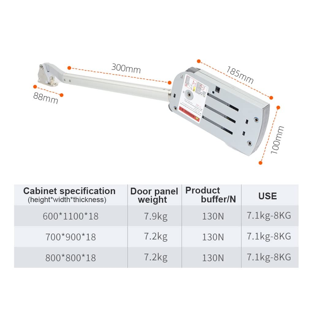 Soporte de puerta plegable hacia arriba, varilla amortiguadora hidráulica, puntal neumático de cierre suave, 130N, extensión de 300mm, 1 juego