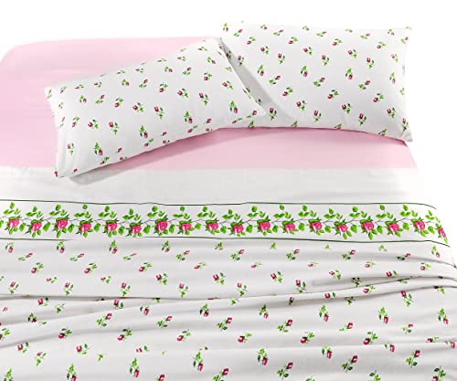 Kampala Hill 100% Brushed Cotton Flannelette Sheet Set - Fitted Sheet, Flat Sheet, Pillow Cases Pink King - Image 4