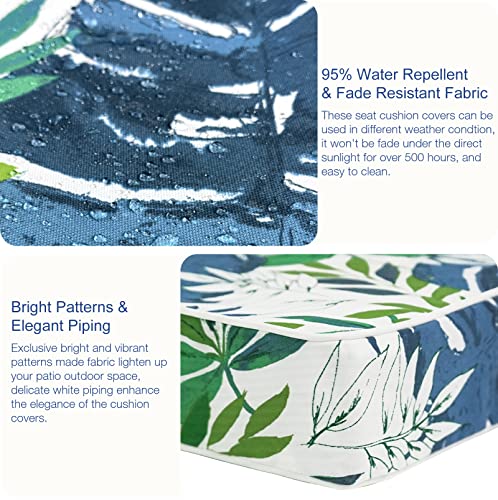 Dytxiii Patio Outdoor Cushion Cover 42 X 18 X 3 Inch, Water Repellent Seat Cushion Slipcovers With Zipper For Bench Loveseat Swing Furniture Replacement Cover Only 1 Pack, Islamorada Blue Green #TOP4