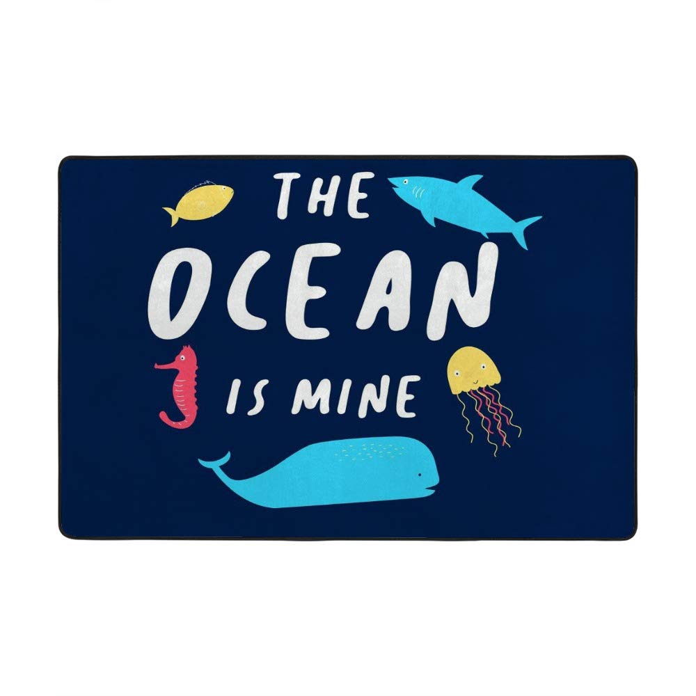 Tapis grand salon moderne ocean en polyester facile à nettoyer pour patio