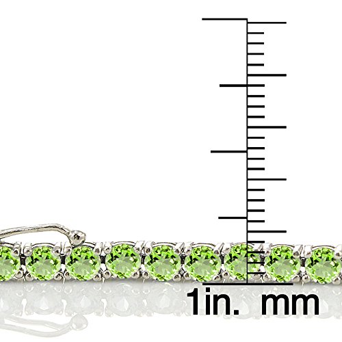 Ice Gems Sterling Silver Peridot 4Mm Round Tennis Bracelet #TOP2