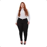 Calça Skinny Feminina Plus Size Preta de Sarja Básica – Elegância e Conforto