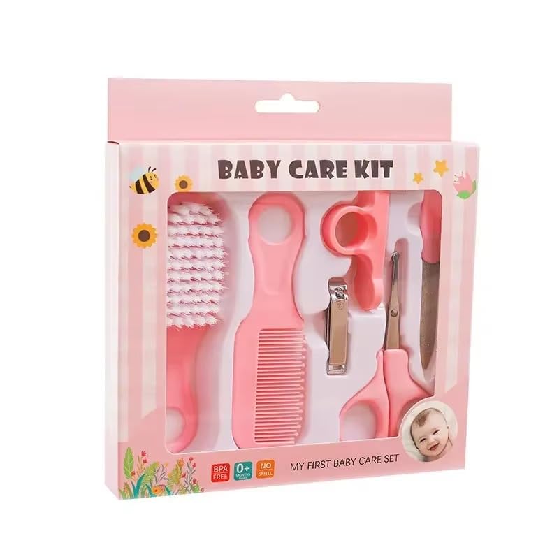 Baby Care Set, 6-Piece Grooming Kit with Hair Comb, Brush, Nail Trimmer, Scissors, and Clipper, Healthcare Tools for Toddlers