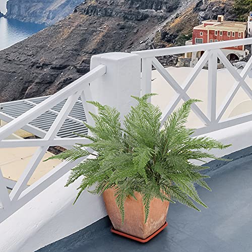 Artificial Boston Fern Plants Large 19" Dusty Green Fake Greenery Shrubs 2 Pcs Faux Plant Bushes For Home Garden Office Farmhouse Indoor Outdoor Decor #TOP2