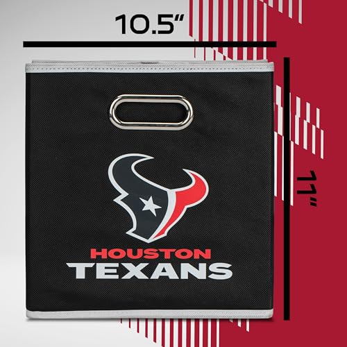 Franklin Sports NFL Houston Texans Faltbarer Aufbewahrungsbehälter, NFL Faltwürfel, Aufbewahrungsbehälter, passend für Mülleimer, Stoff, NFL-Team, Aufbewahrungswürfel, Einheitsgröße