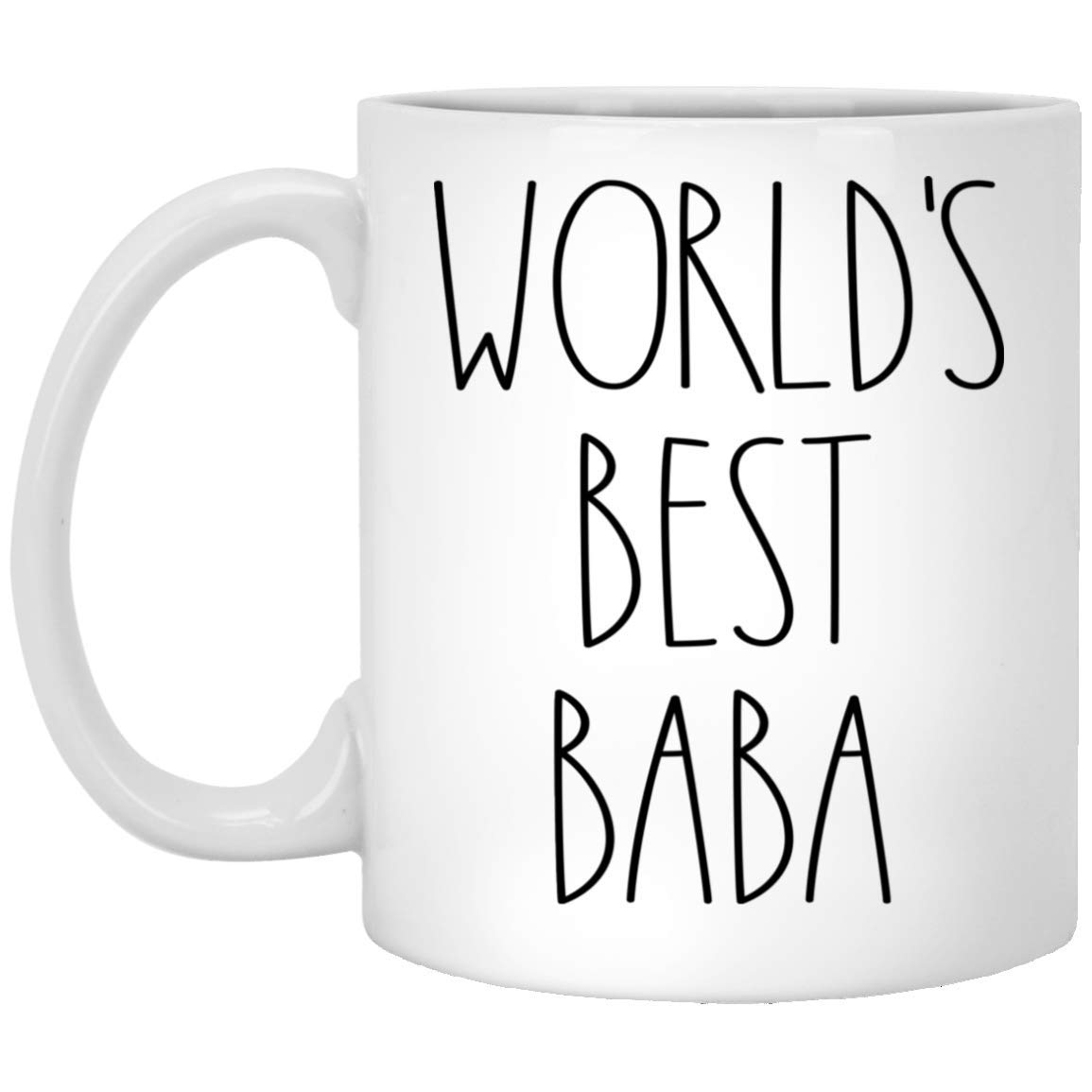 World's Best Baba Mug | Baba Rae Dunn Style Coffee Cup | Rae Dunn Inspired | The Best Baba Ever Coffee Mug | Baba Birthday Mug For Baba Coffee Mug Tea Cup 11oz, White, (XTPLKOPAFP-11oz)