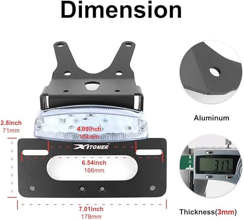 Vista 3 de Xitomer Eliminador de guardabarros para CRF250L /M 2013 2014 2015 2016 cola ordenado, compatible con intermitentes del mercado de accesorios