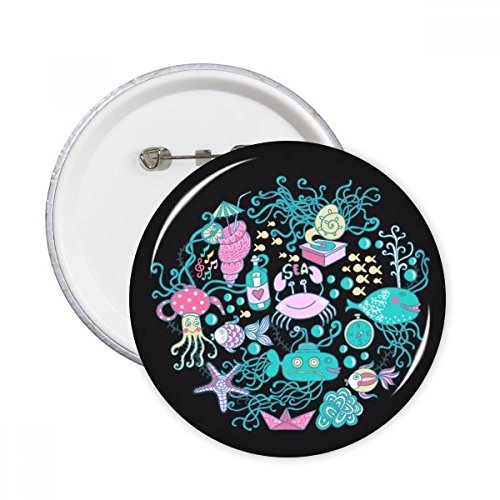 Badge poulpe vêtement triste broche marine musique déco veste unie