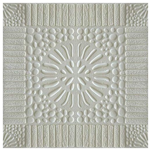 Icegrey 10 st 3D tapet vattentålig självhäftande väggpaneler antikollision väggdekal 70 x 70 cm för badrum balkong kök barnrum, vit B