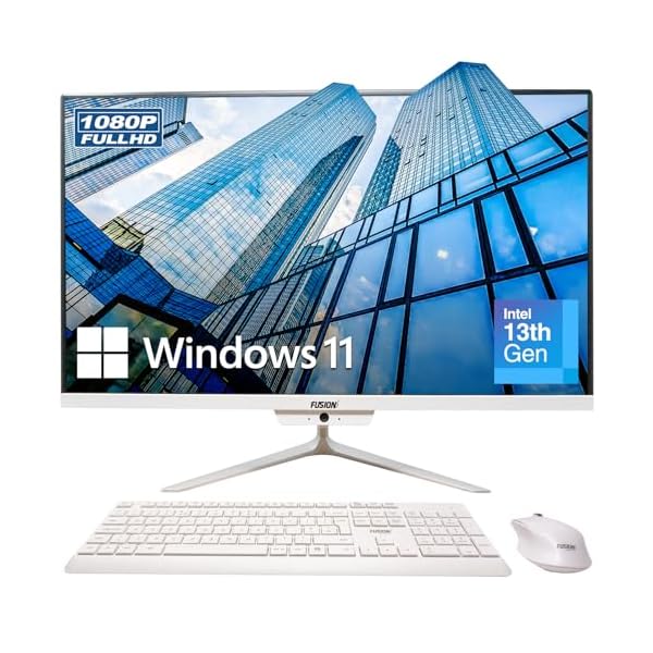 23.8″ Full HD All-in-One Desktop Computer – 16GB RAM, 512GB SSD, Intel 13th Gen, Windows 11, Dual-Band WiFi, HDMI, USB 3.0, FHD IPS Display – AIO PC with Wireless Keyboard, Mouse, 2MP Camera