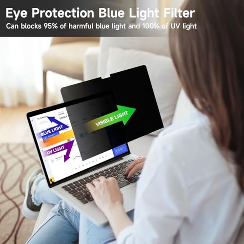 Image of 2-Pack Privacy Screen Compatible with MacBook Pro 13 Inch Screen Protector (2016, 2017, 2018, 2019, 2020, 2021, 2022, M1, M2), Laptop Privacy Screen Matte Anti Blue Light Glare Filter