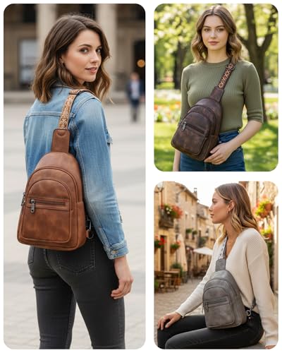 Image of FADEON Sling Bag for Women, Designer Small Crossbody Bags, Adjustable Strap