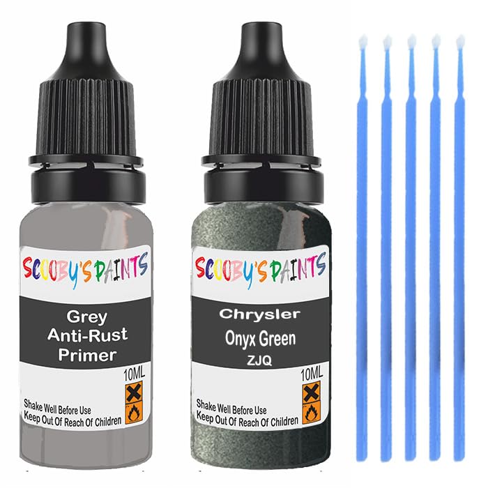 SCOOBYS PAINTS BACK IN THE MIXTouch Up Paint For Chrysler Onyx Green Zjq Scratch Stone Chip Repair With Grey Primer