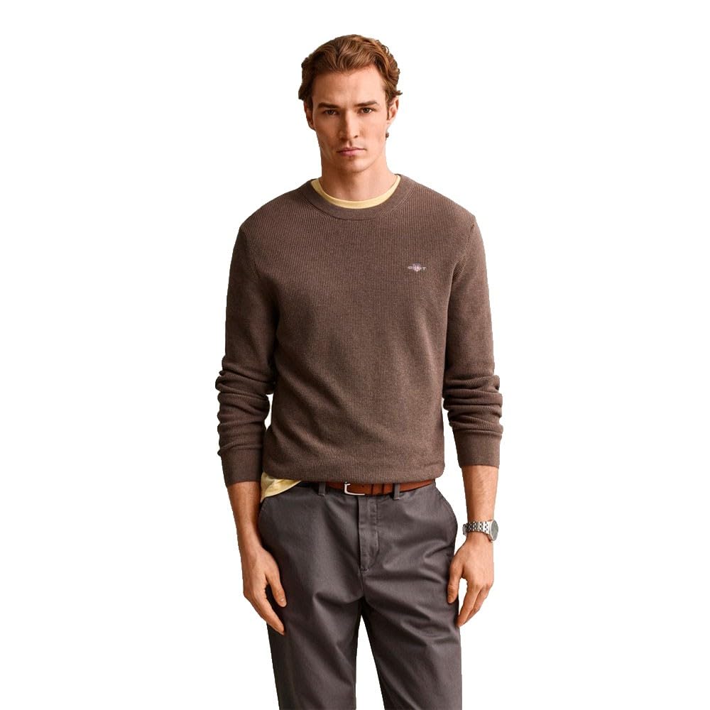 GANT Herren Micro Textured Cotton C-Neck Pullover
