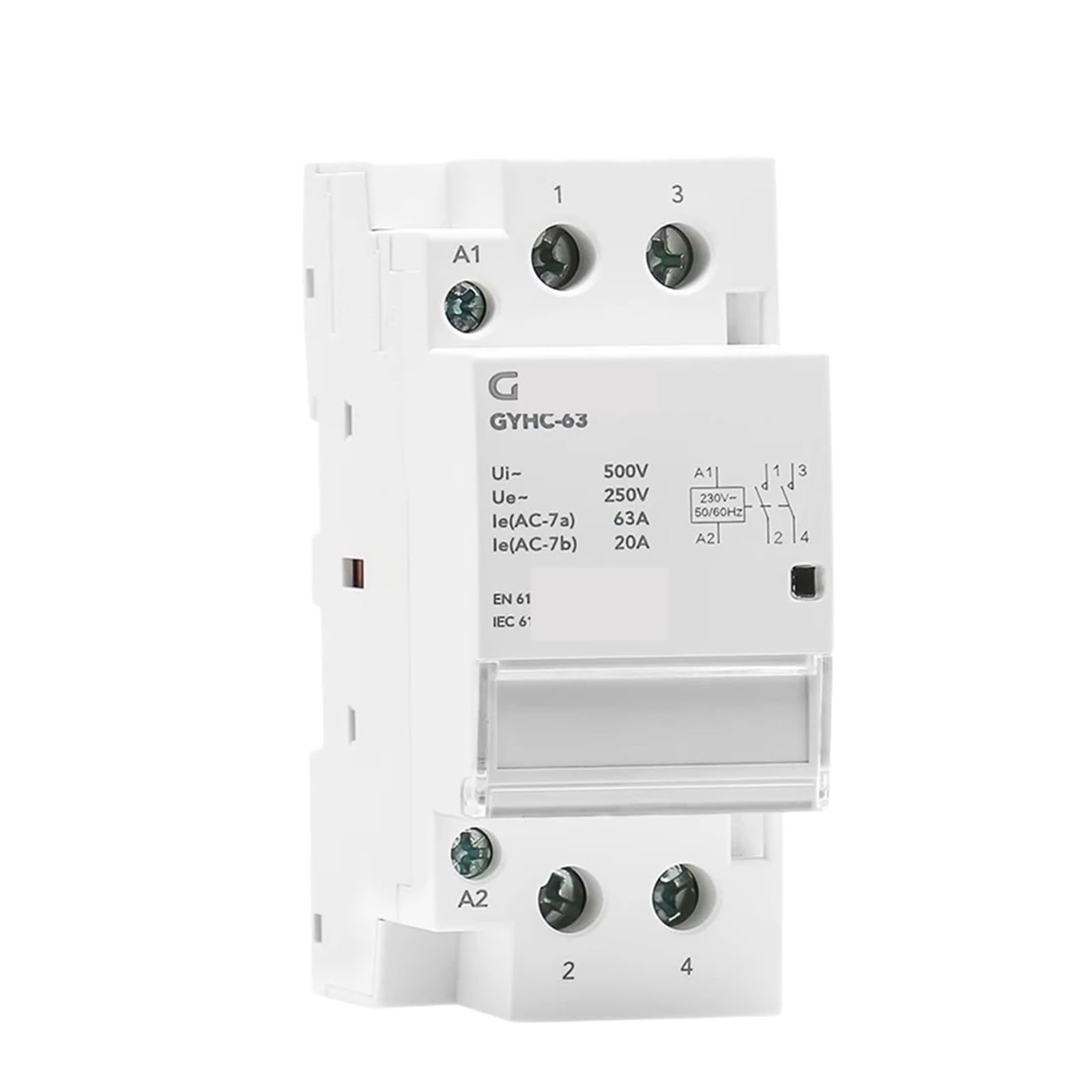 Stycznik modułowy 2P 40 A 63 A 2NO lub 2NC lub 1NO1NC Montaż na szynie DIN AC220V 230V Automatyczny | Automatyczny (2P 40 A, 1NO1NC 220 V)