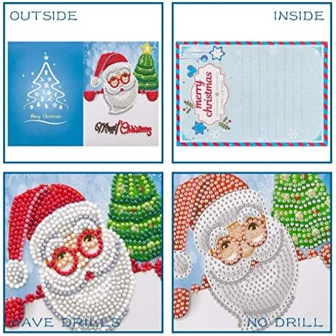 Diamond Painting Christmas Greeting Cards DIY 5d Diamond Picture Thank You Cards Gem Painting Christmas Greeting Card Kits for Xmas
