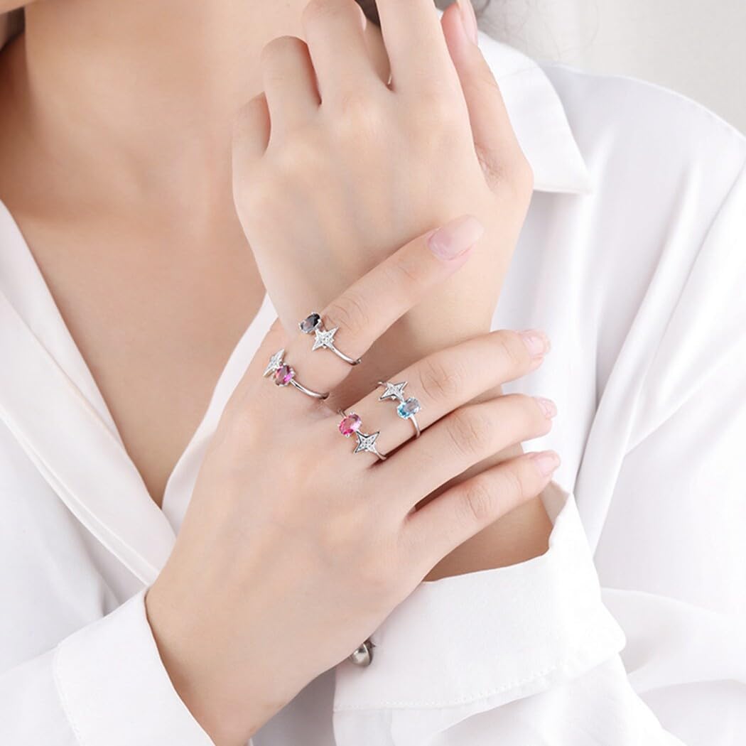 Anillo de joyería para mujer: accesorio de dedo midi ajustable con diamantes de imitación, Metal no precioso