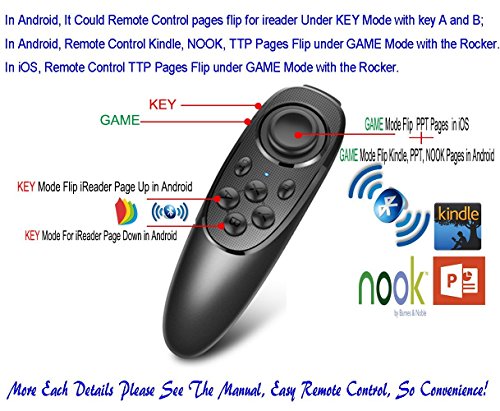 VR Remote Controller Gamepad Bluetooth Control VR Video, Game, Selfie, Flip E-Book/PPT/Nook Page, Mouse, in Virtual Reality Headset PC Tablet Laptop iPhone Smart Phone