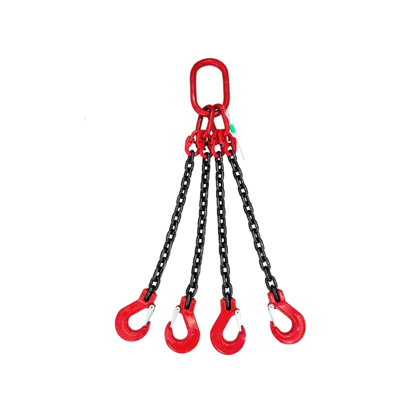 MYUYEE Chain Hoist, Chain Sling,Lifting Chain Sling With Four Hooks Spreader Ring Traveling Crane Hook G80 Grade Fierce Steel,Flexible Enough (1 Rosso)