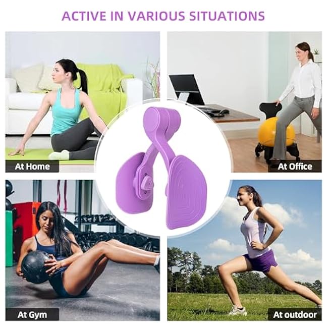 Thigh Exerciser with 3 Levels Resistance Adjustable,Thigh Workout Equipment,Kegel Exercise,Inner Thigh Exerciser,Thigh Slimmer,Thigh & Hip Strengtheners,Purple
