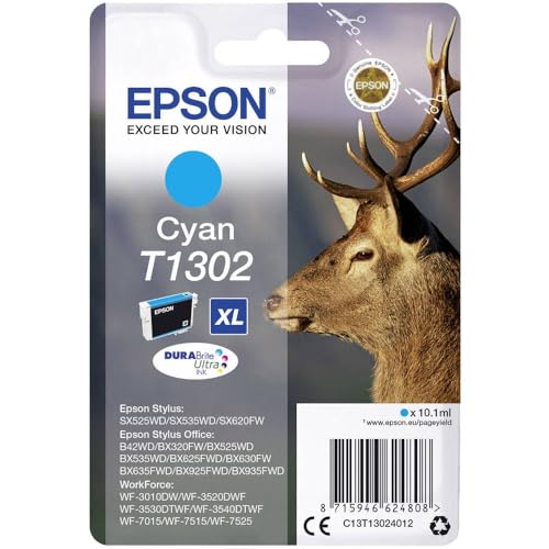 Epson T1302 d'encre cyan Extra haut kapazitã ¤ T 10.1 ml 1 pack Blister sans alarme – DURABrite Ultra Ink