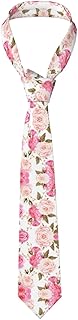 Corbata clásica de seda a cuadros para hombre, 8 cm, diseño floral, color rosa, para hombre, regalo para el día de San Valentín, día del padre