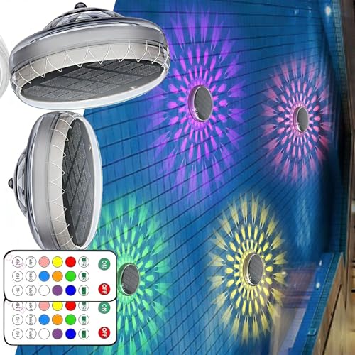 Luz solar flotante para piscina con iluminación LED RGB para decoración exterior y estanques 7
