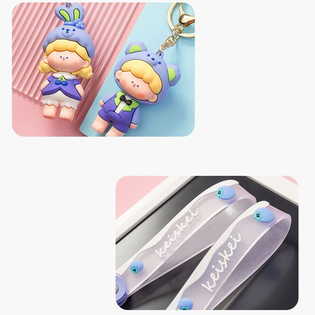 Portachiavi A Forma Di Maialino Carino – PVC E Zinco, Rosa/blu, Regalo Per Bambini E Adulti