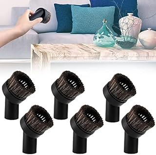 FRAUTOPARTS 6 Pack Vacuum Cleaner Brush 32mm Round Dusting Brush Tool Horse Hair Vacuum Cleaner Dust Brush Henry Hoover Brush Head Soft Horse Hair Vacuum Attachment Replacement for Most Vacuum Cleaner