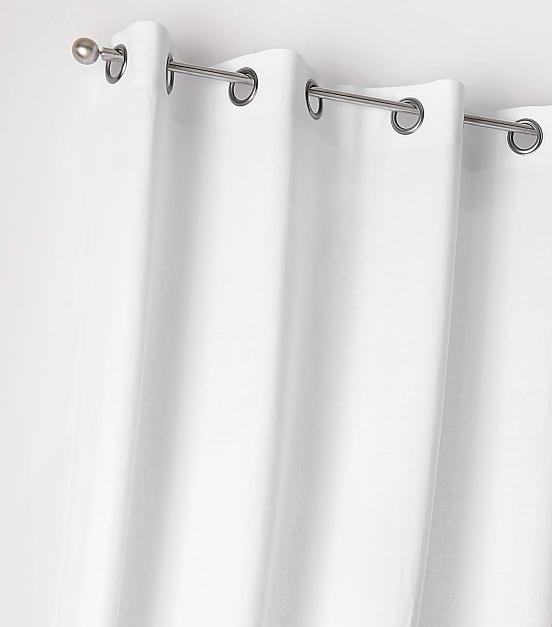 Linder / 10/02 (DE) 69 375 Tenda con 8 Occhielli, Poliestere/Lino, Lavata, 140 x 250 cm, Bianco