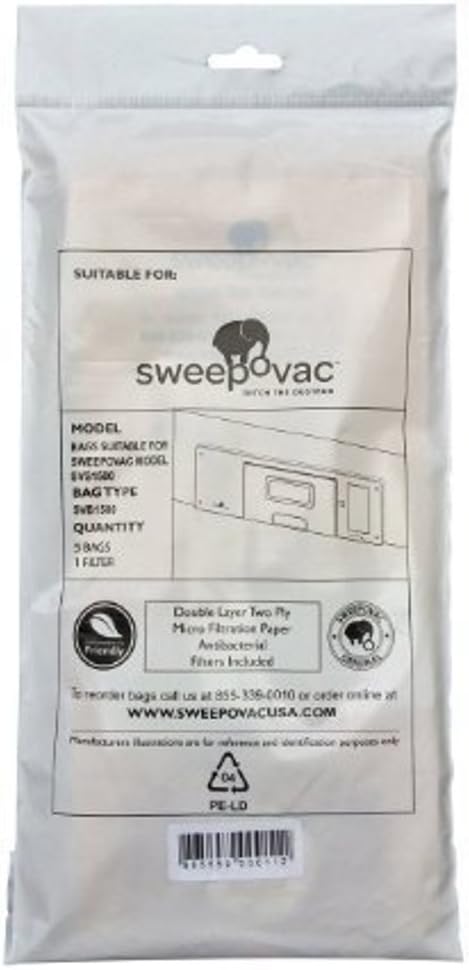 Sweepovac SVB 5 pk of Replacement Bags