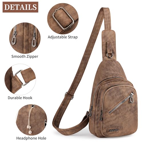 FALAN MULE Sling Bag Leather Crossbody Bags for Women Travel Fanny Packs Cross Body Bag Trendy crossbody purse4