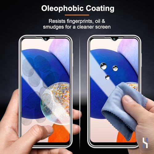 Image of Tempered Glass for Samsung Galaxy A14 (6.6 Inch) Military Grade 9H Screen Guard, Anti-Scratch, Shatterproof, Edge-to-Edge Full Coverage - Black Border