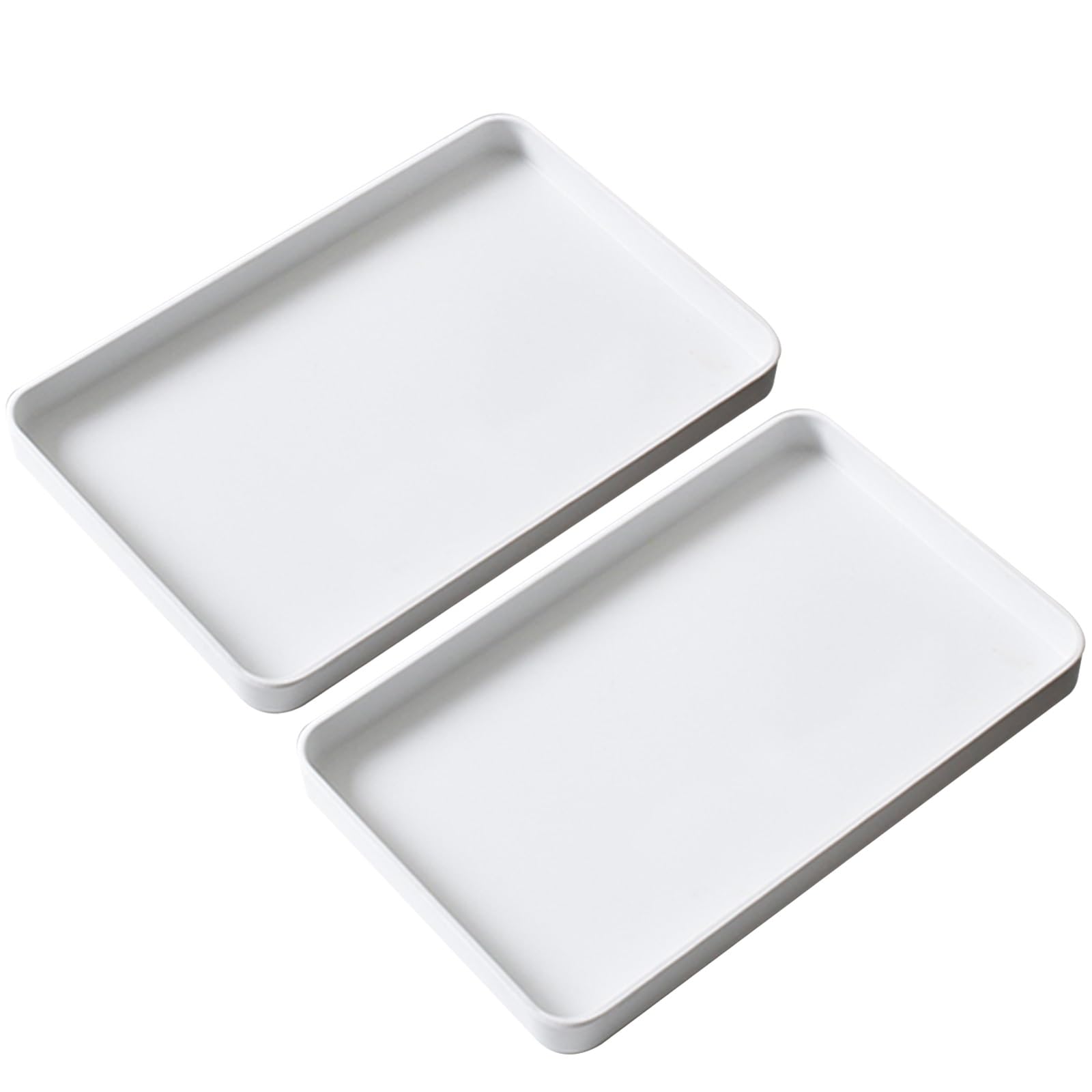 Lot de 2 grands pots de fleurs en plastique avec soucoupe pour l'intérieur et l'extérieur Plateau élégant pour restaurant Blanc 39 x 27 cm