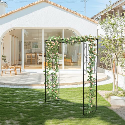 Piawokl【ガーデンアーチ】ローズアーチ 園芸 おしゃれ ガーデニング用品 ガーデン ファニチャー スチール 鉄製 薔薇アーチ 外 園芸用品 アーチ ガーデニング 花立て 庭園