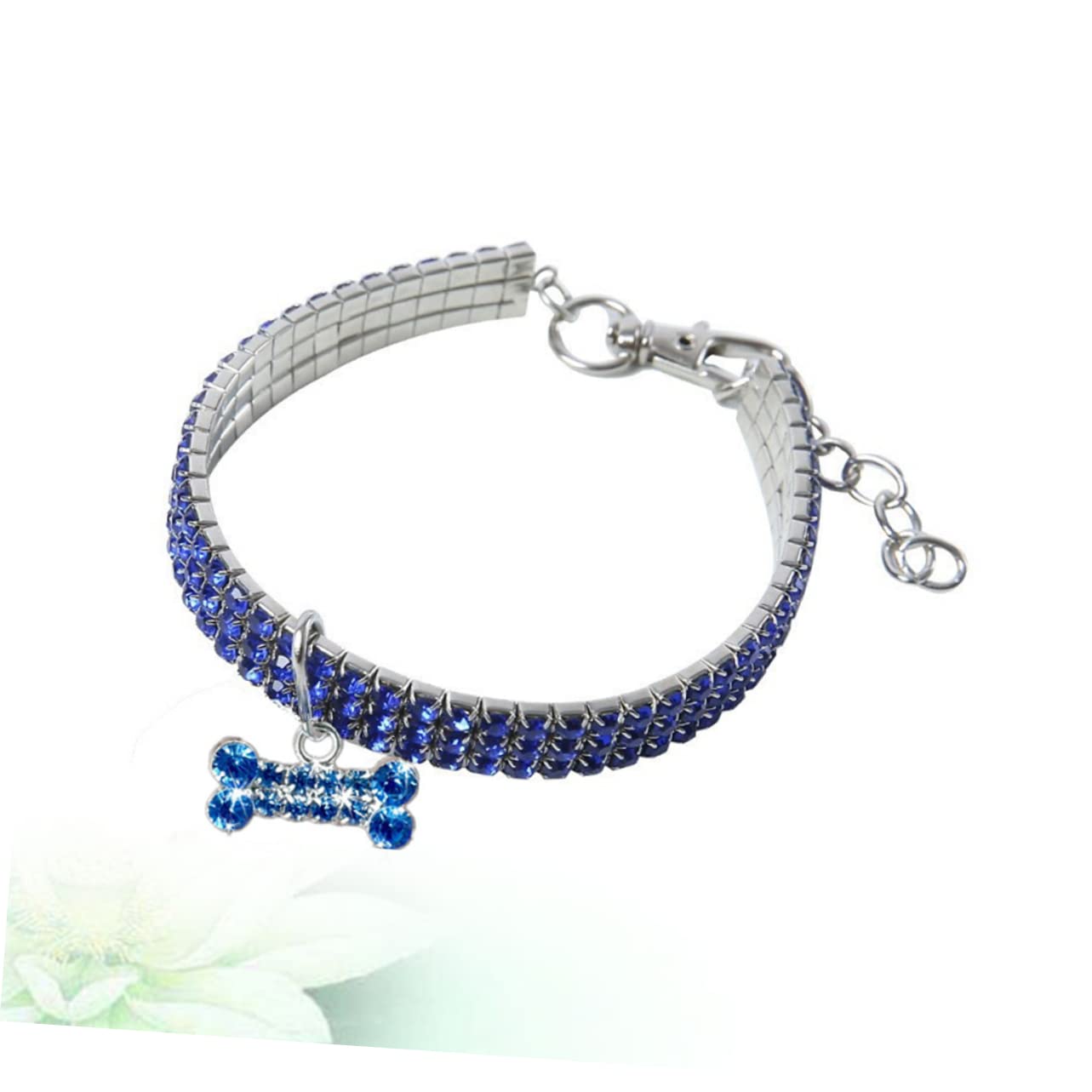 SUPVOX Luxurious Rhinestone Pet Collar Elastic Dog Necklace 25cm 5cm Pet Party Attire